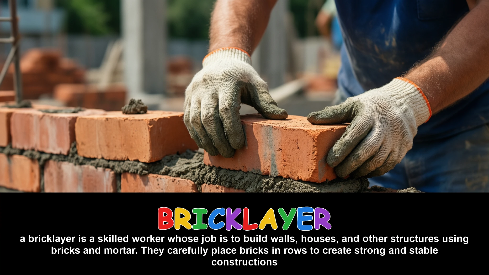 English Illustration for bricklayer